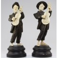 ansamblu de statuete " Klezmer Band". sculptura in fildes si lemn. cca 1900